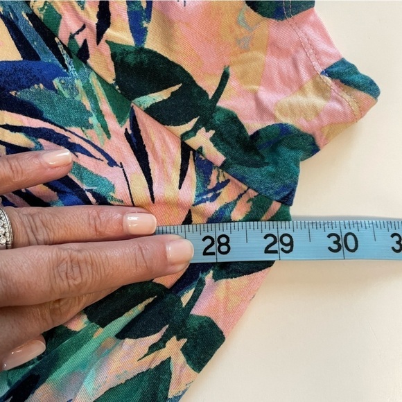 Torrid Super Soft Surplice Romper Pink Green Lead Tropical Pattern Size 6X - Picture 14 of 14